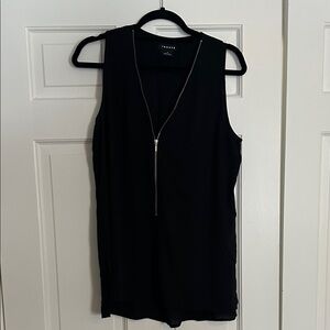 Trouve Black Sleeveless Zip Blouse